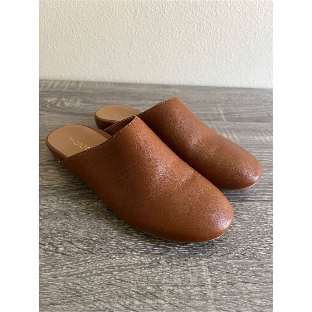 Vionic Opal Leather Mule Comfort Slip On Clog Orthotic Support Women’s 9.5